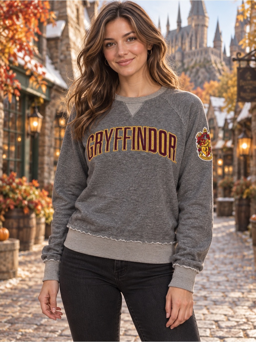 Universal Studios Harry Potter Gryffindor Sweatshirt Women’s Small Gray Crest